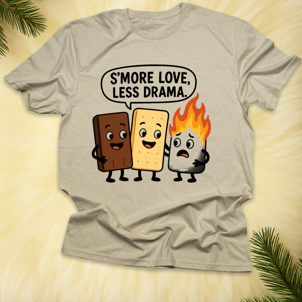 S'more Love, Less Drama T-Shirt  - Campfire Shirt, Funny Gift for Friends