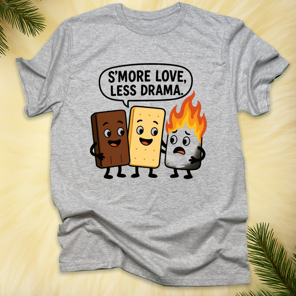 S'more Love, Less Drama T-Shirt  - Campfire Shirt, Funny Gift for Friends