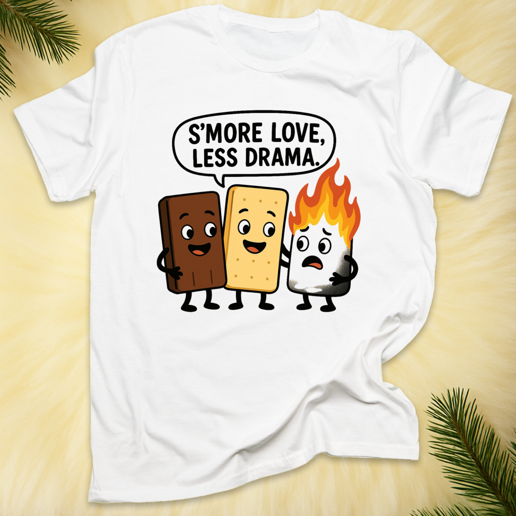 S'more Love, Less Drama T-Shirt  - Campfire Shirt, Funny Gift for Friends