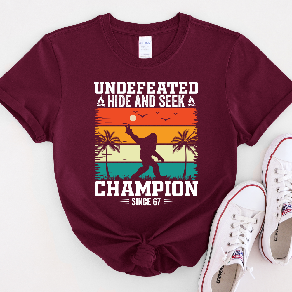 Funny Big Foot Hide and Seek Champion T-Shirt