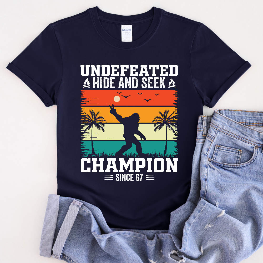 Funny Big Foot Hide and Seek Champion T-Shirt