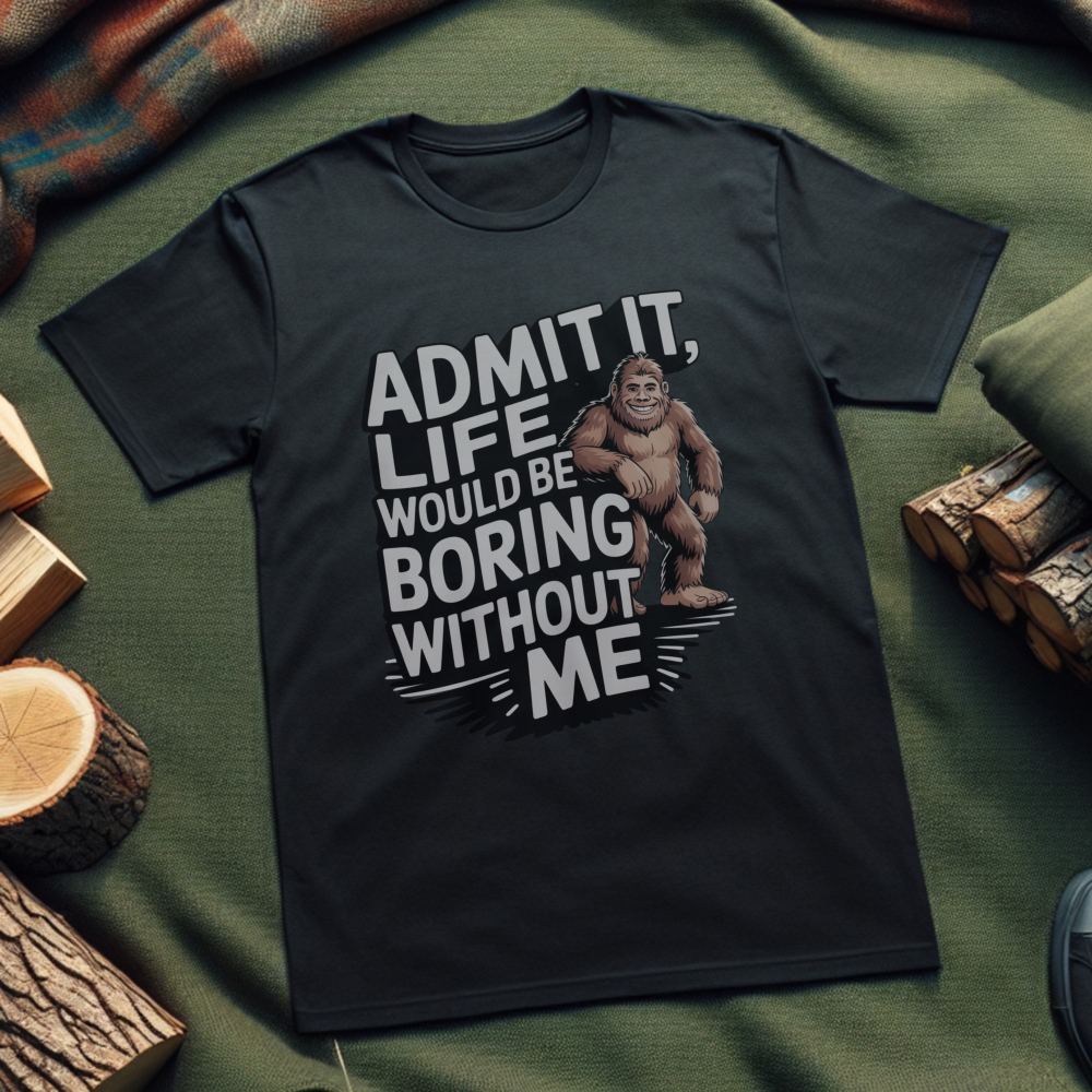 Admit It – Life Would Be Boring Without Me Sasquatch T-Shirt – Unisex Funny Bigfoot Tee