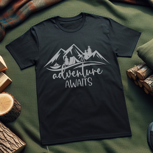Adventure Awaits Unisex Softstyle T-Shirt – Outdoor Travel Tee for Nature Lovers