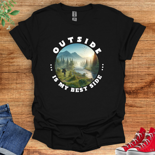 Outside Is My Best Side: Nature Lover's Dream Unisex Softstyle T-Shirt