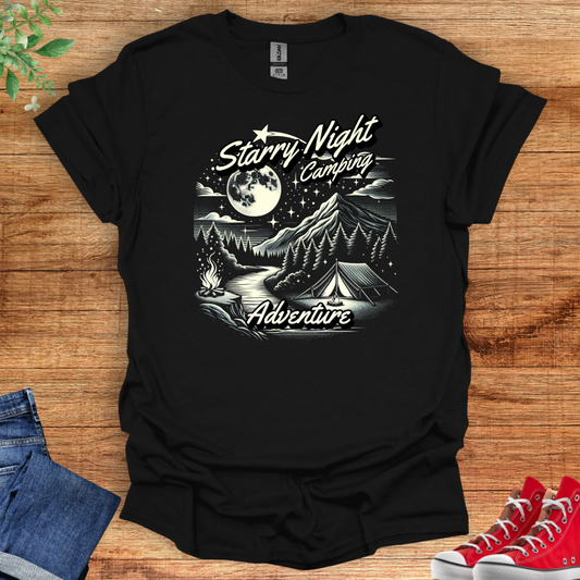Starry Night Camping Adventure Unisex Softstyle T-Shirt