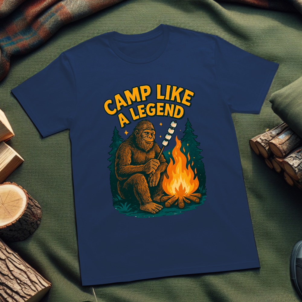 Camp Legend Unisex T-Shirt – Funny Outdoor Adventure Tee for Nature Enthusiasts & Campers