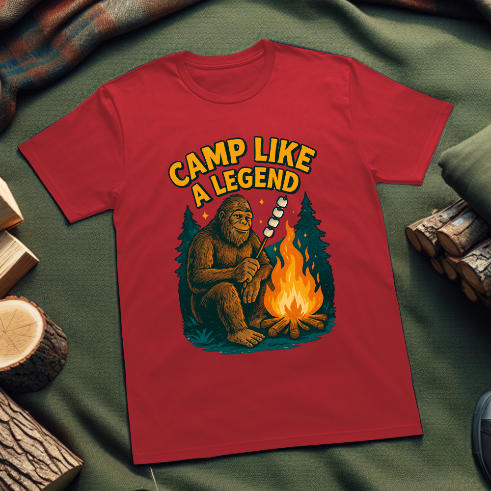Camp Legend Unisex T-Shirt – Funny Outdoor Adventure Tee for Nature Enthusiasts & Campers