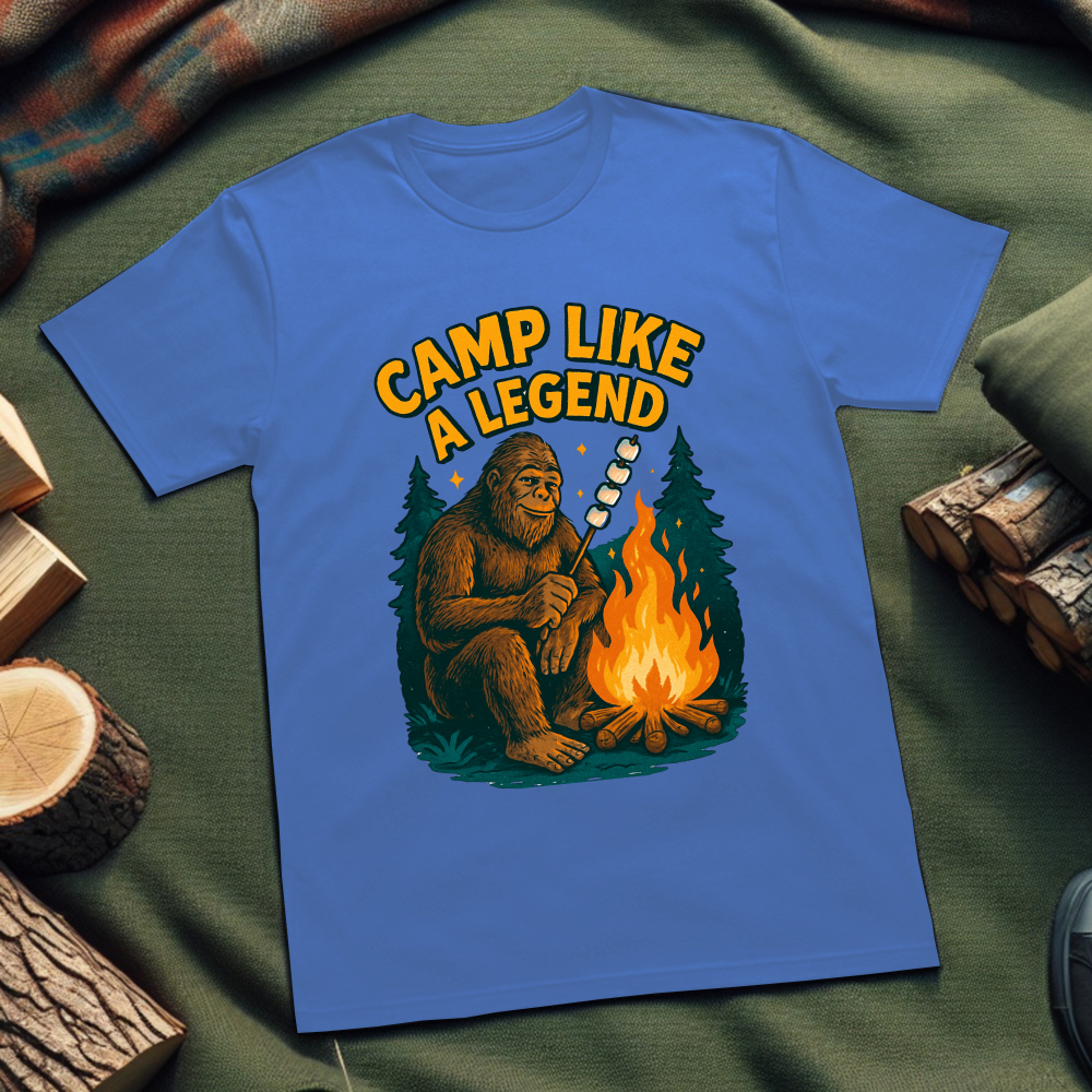 Camp Legend Unisex T-Shirt – Funny Outdoor Adventure Tee for Nature Enthusiasts & Campers