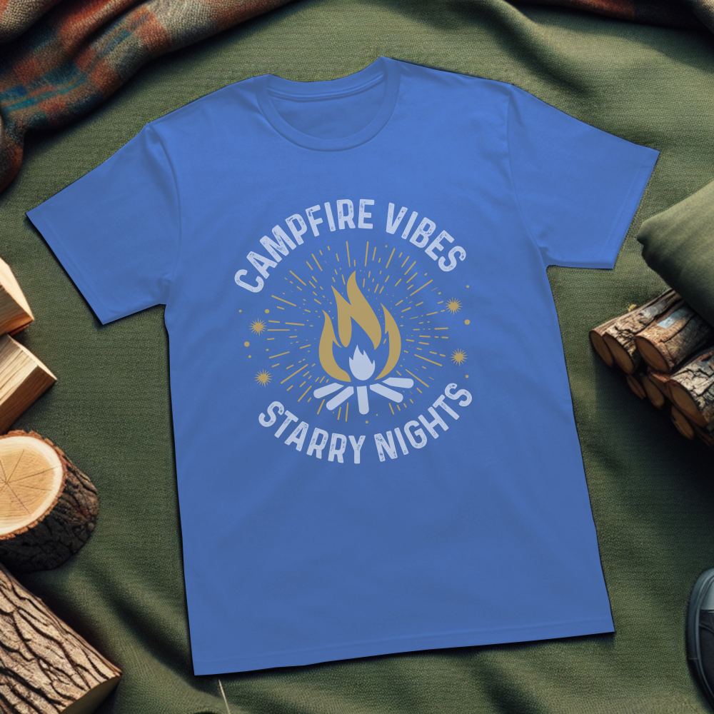 Campfire Vibes Unisex T-Shirt – Cozy Outdoor Tee for Nature Lovers & Starry Nights