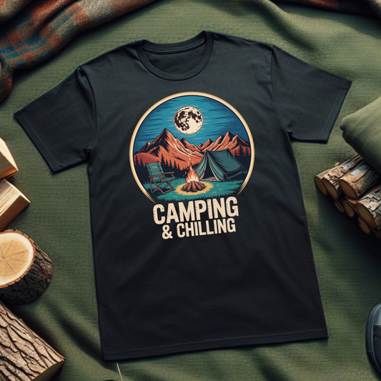 Camping Chill Time Unisex T-Shirt – Relaxed Outdoor Adventure Tee for Nature Enthusiasts