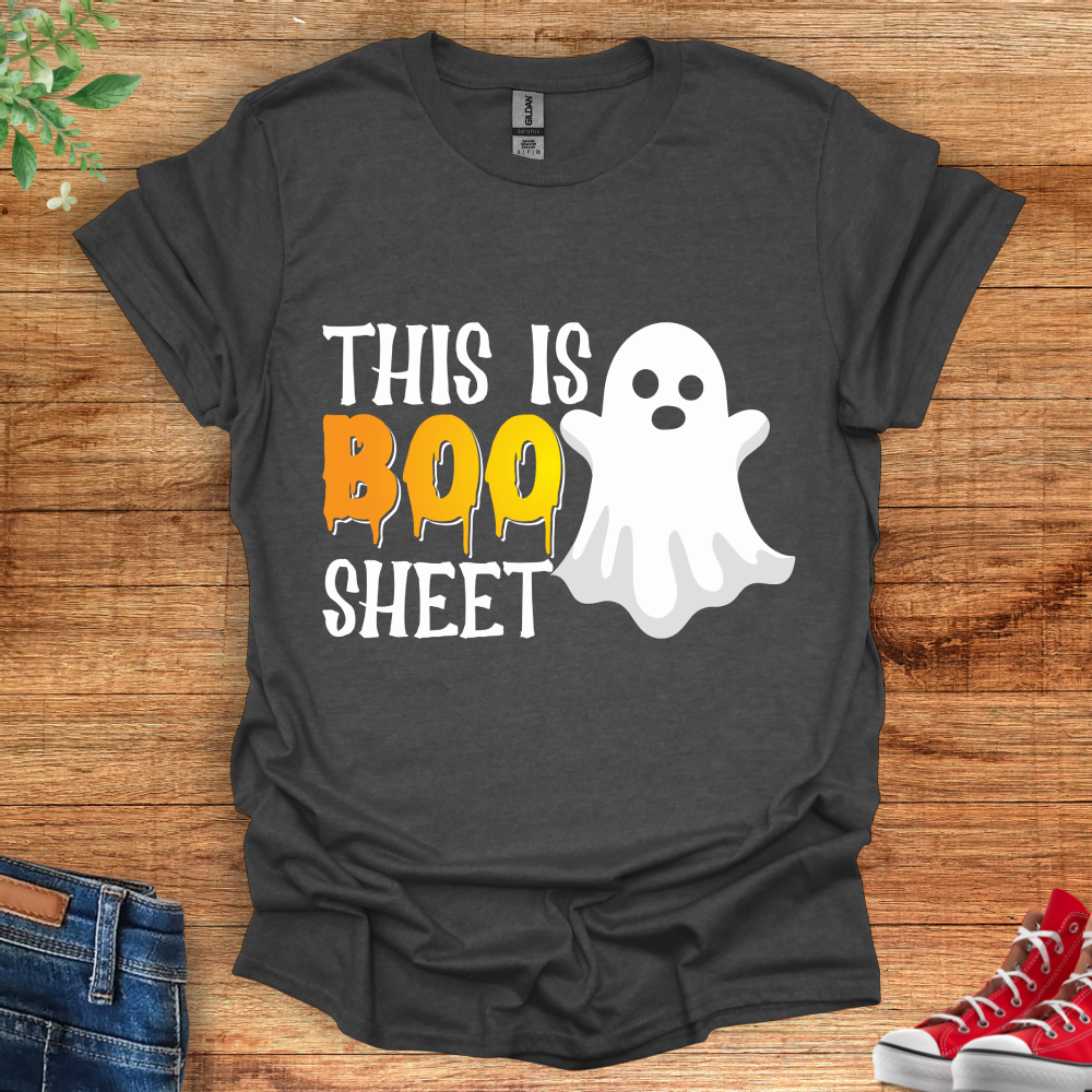 Funny Halloween T-Shirt: This Is Boo Sheet