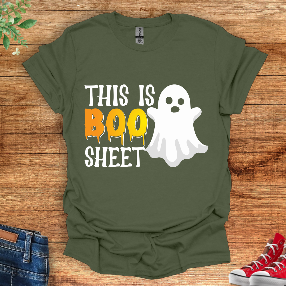 Funny Halloween T-Shirt: This Is Boo Sheet