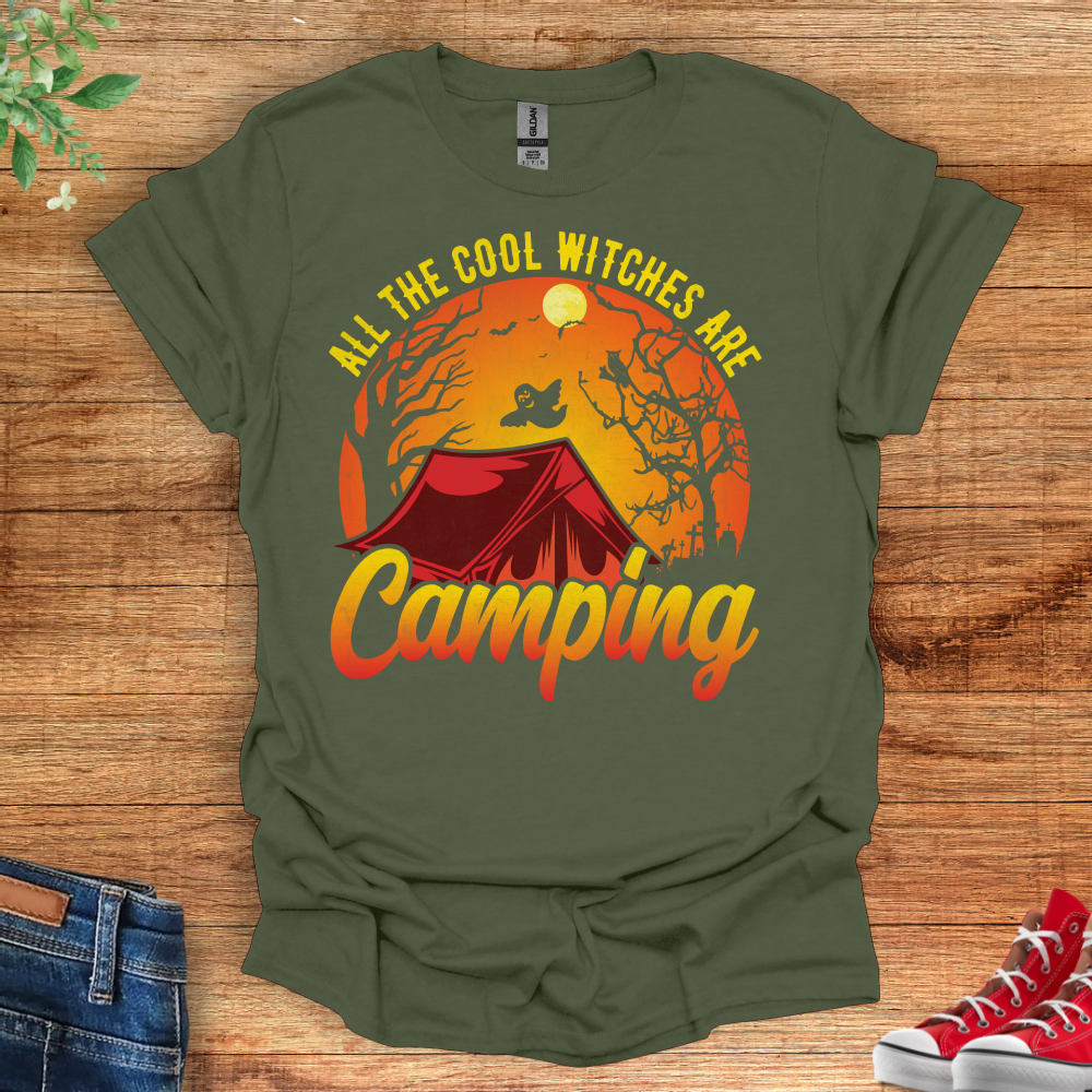 Witchy T-Shirt - All The Cool Witches Are Camping