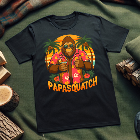 Papasquatch Vintage Unisex T-Shirt – Funny Bigfoot Tee for Dads & Grandpas