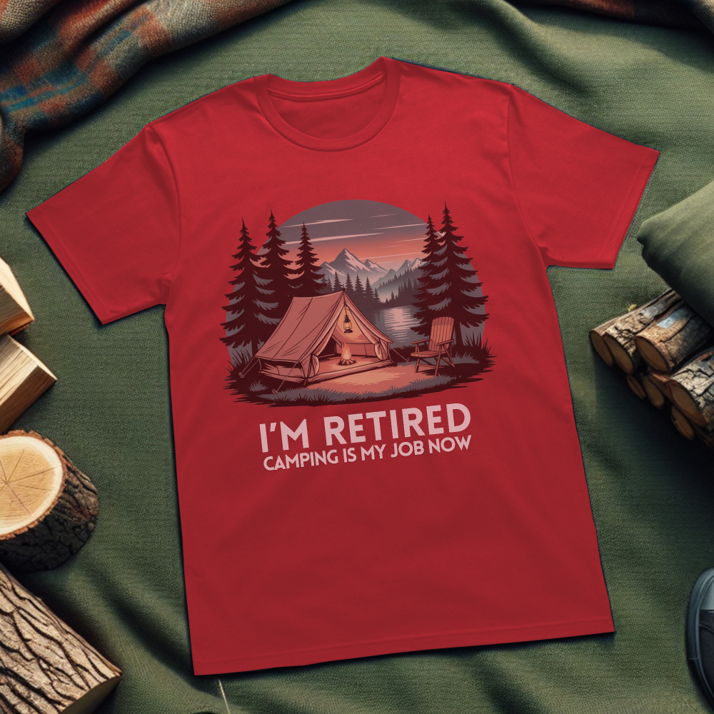 Retired Camping T-Shirt – Unisex Outdoor Adventure Tee for Nature Lovers