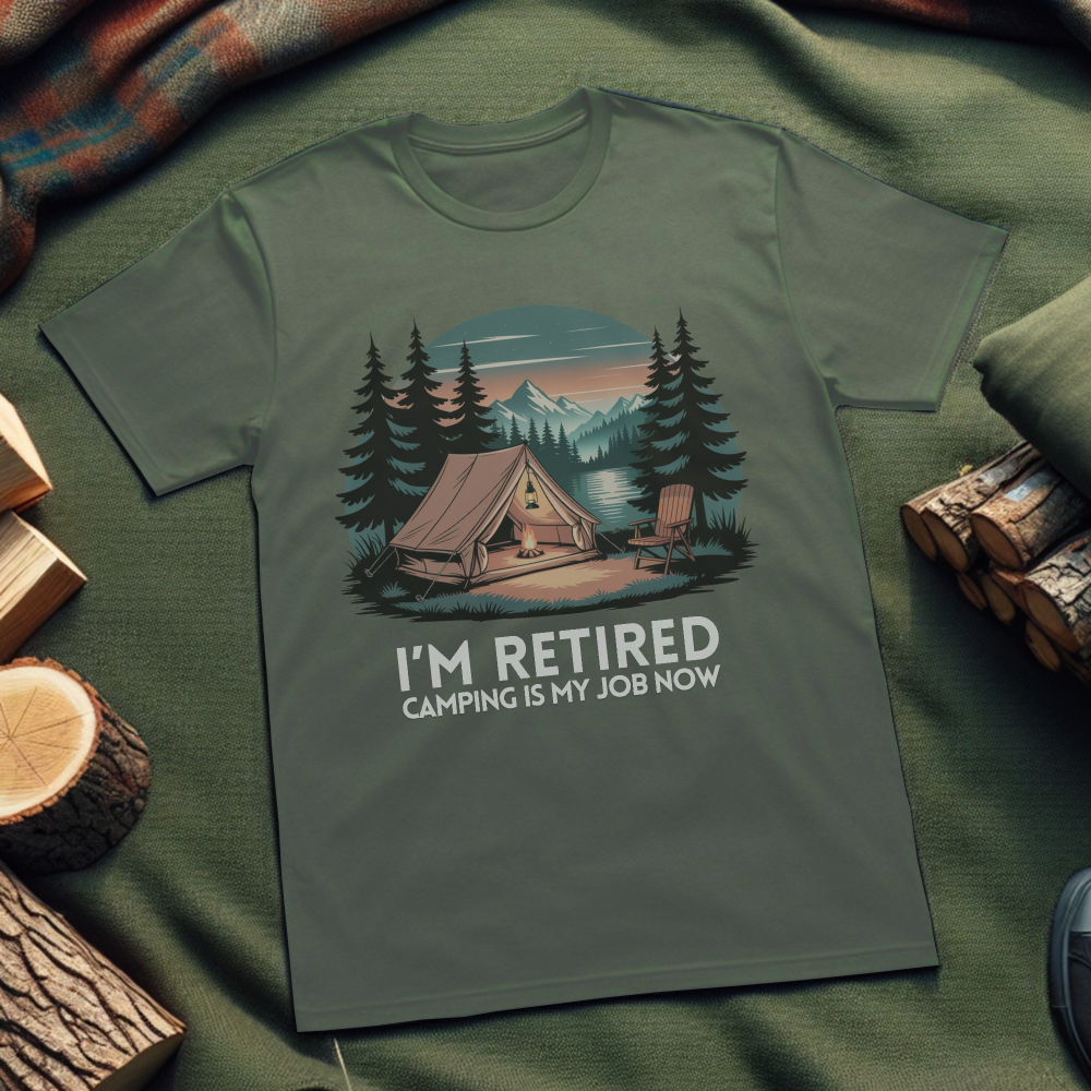 Retired Camping T-Shirt – Unisex Outdoor Adventure Tee for Nature Lovers