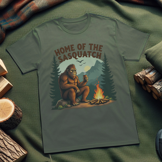 Sasquatch Campfire T-Shirt – Funny Outdoor Tee for Campers