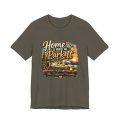 Home Is Where We Park It Personalized RV Camping T-Shirt – Custom Family Camper Tee